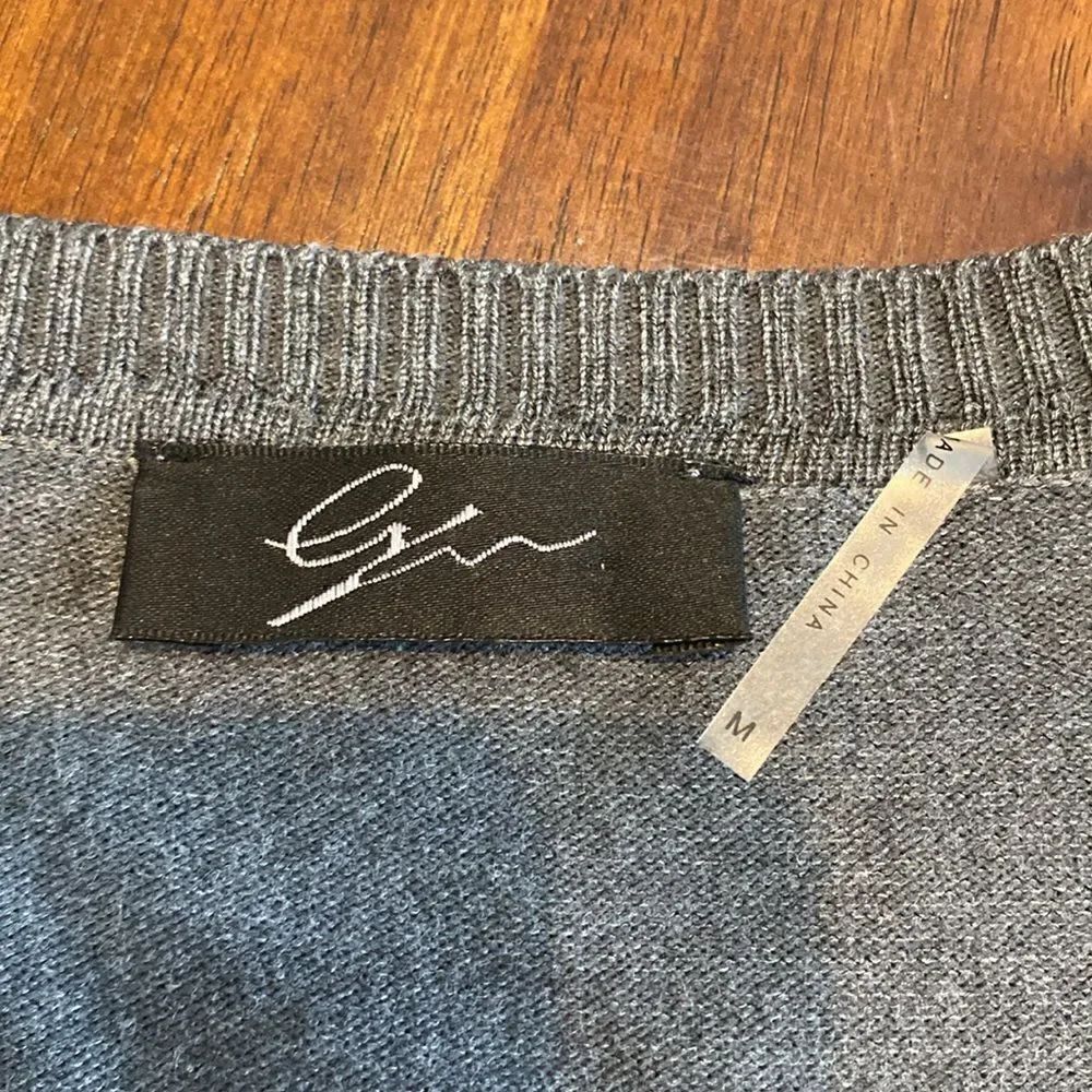 Cyrus Gray Faux Leather Shoulder Detail Sweater - Picture 2 of 5